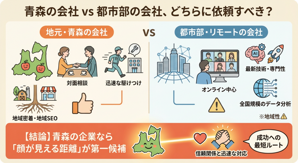 青森の会社 vs 都市部の会社、どちらに依頼すべき？