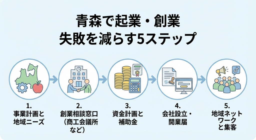 青森で起業・創業するまでの失敗を減らす5ステップ