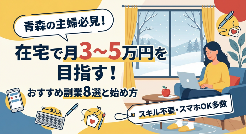 青森で副業を始めたい主婦必見。在宅でできるおすすめ8選と始め方