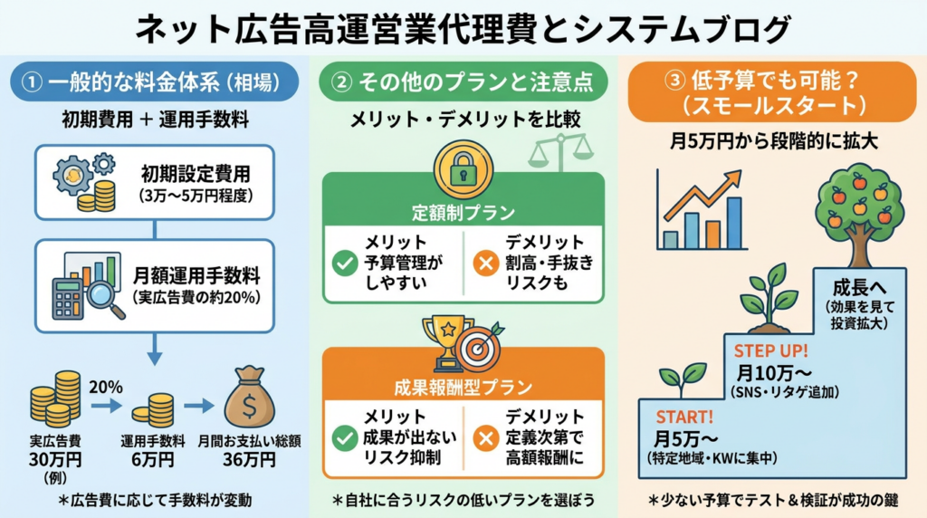 ネット広告運用を外部に依頼する際の費用相場・料金システム