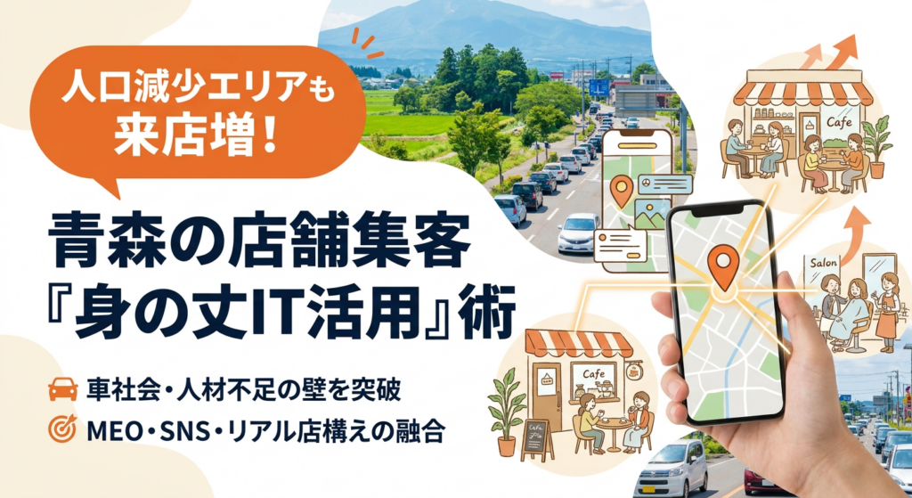 人口減少エリアでも来店数が伸びる！青森のローカルビジネスが予算をかけずに店舗集客を増やす仕組み