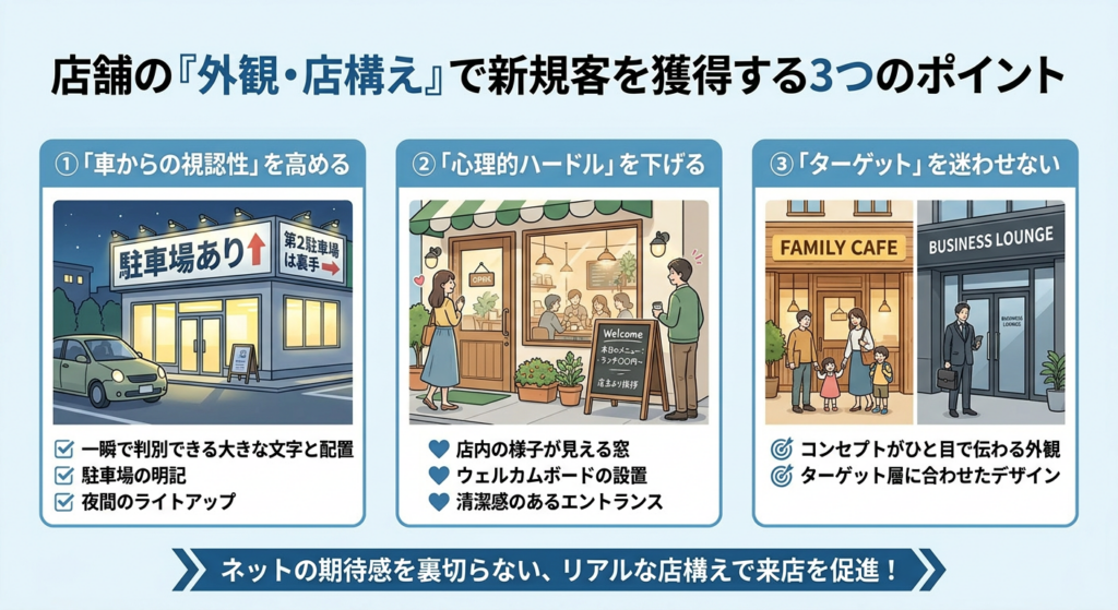 ネットとリアルを繋ぐ!店舗の「店構え・外観」による新規獲得