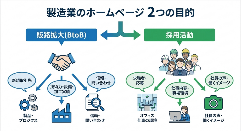 製造業のホームページで成果を出す2つの目的
