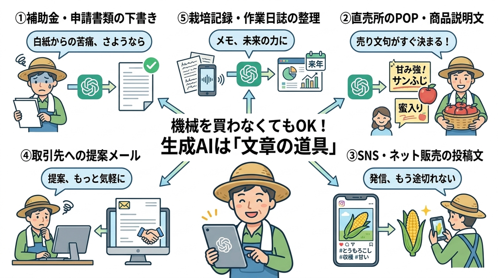 機械を買わなくてもできる!生成AIの農業活用5選