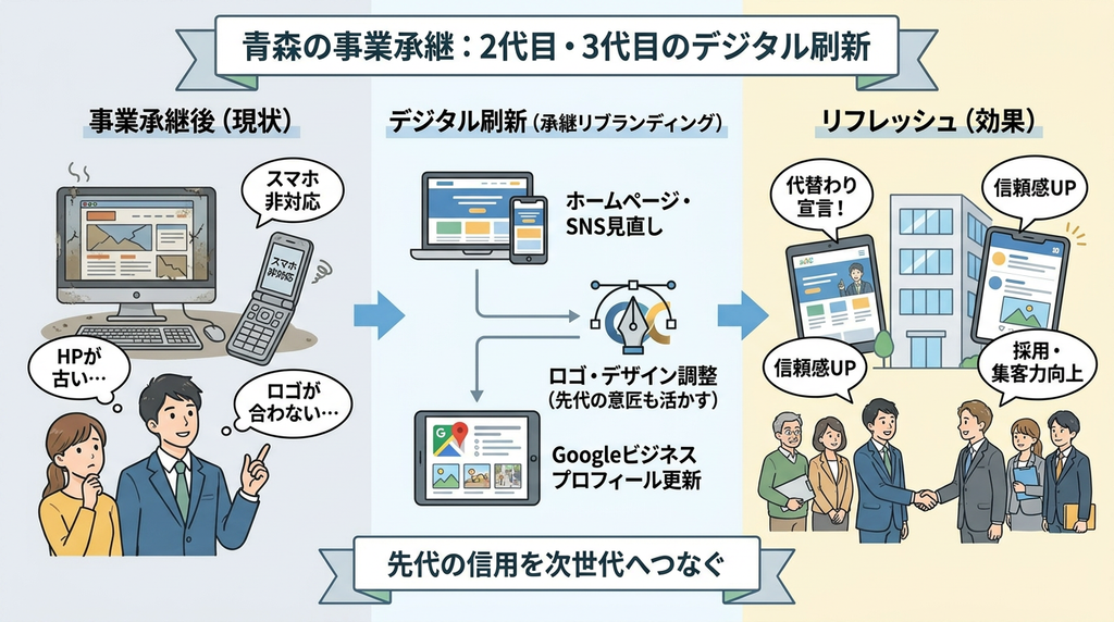 青森の事業承継は継いだ後が本番【2代目・3代目のデジタル刷新】
