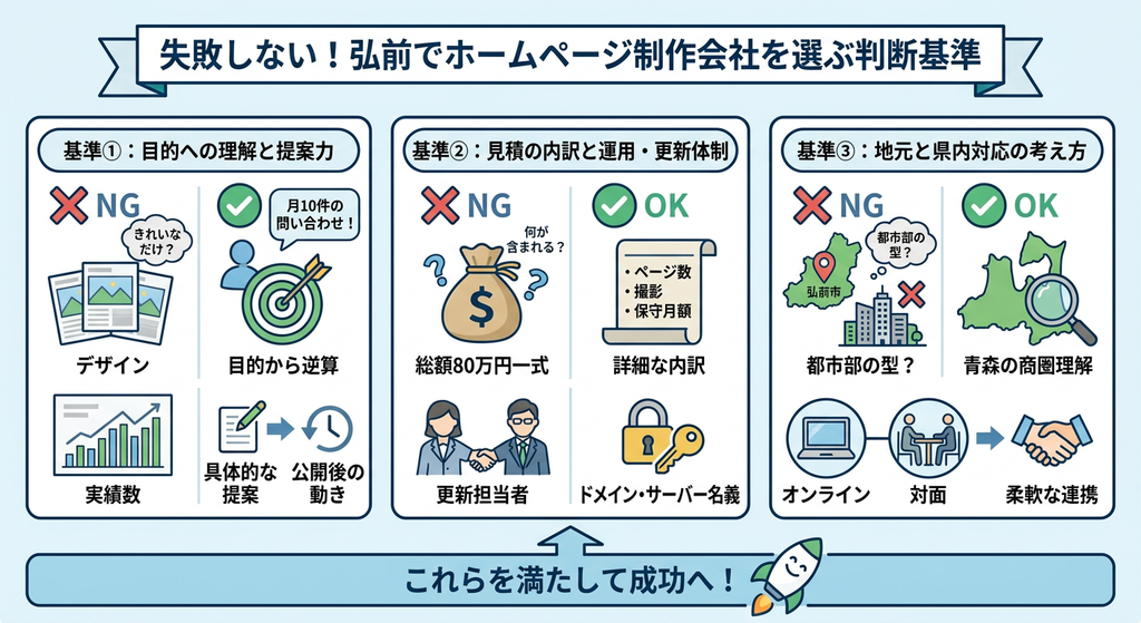 失敗しない!弘前でホームページ制作会社を選ぶ判断基準